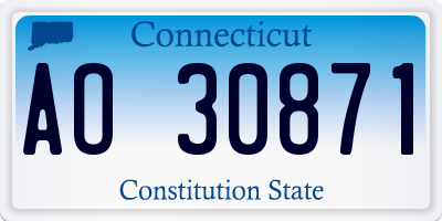 CT license plate AO30871