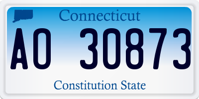 CT license plate AO30873