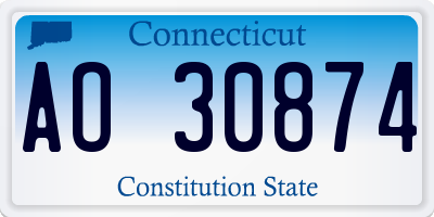 CT license plate AO30874
