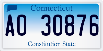 CT license plate AO30876