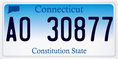 CT license plate AO30877