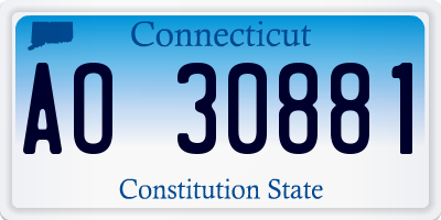 CT license plate AO30881