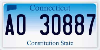CT license plate AO30887