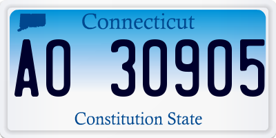 CT license plate AO30905