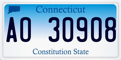 CT license plate AO30908