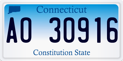 CT license plate AO30916