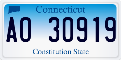 CT license plate AO30919