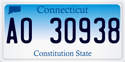 CT license plate AO30938
