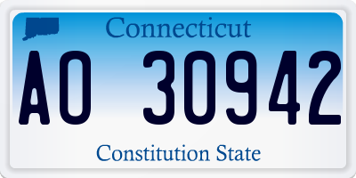 CT license plate AO30942