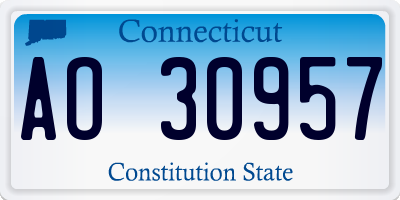 CT license plate AO30957