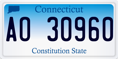 CT license plate AO30960