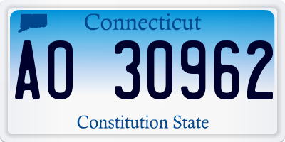 CT license plate AO30962