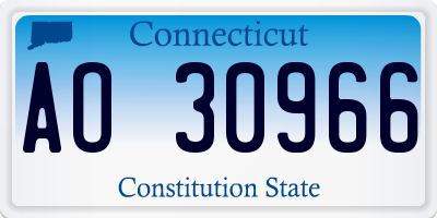 CT license plate AO30966