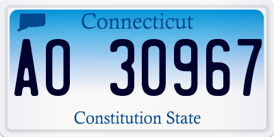 CT license plate AO30967