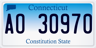 CT license plate AO30970