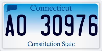 CT license plate AO30976