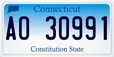 CT license plate AO30991