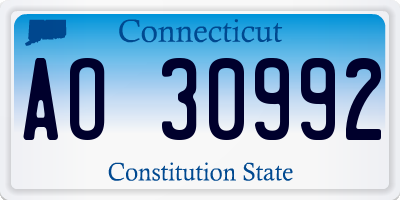 CT license plate AO30992