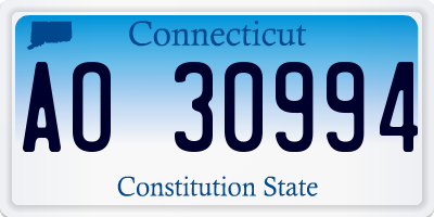 CT license plate AO30994