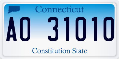CT license plate AO31010
