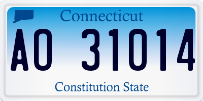 CT license plate AO31014
