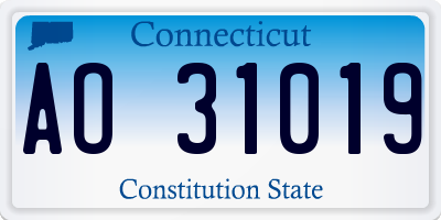 CT license plate AO31019