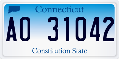 CT license plate AO31042