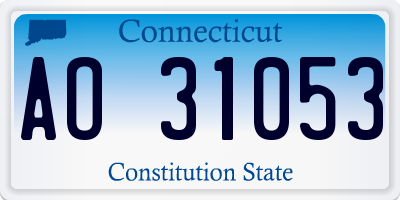 CT license plate AO31053