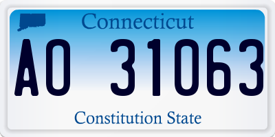 CT license plate AO31063
