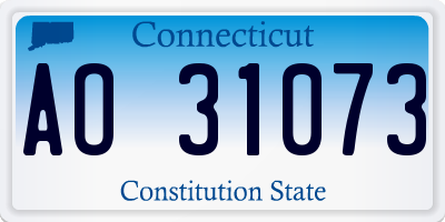 CT license plate AO31073