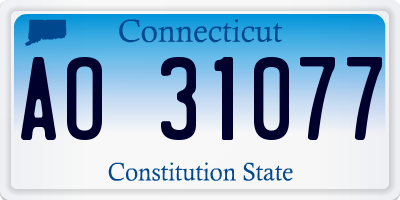 CT license plate AO31077