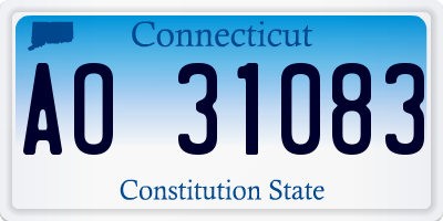 CT license plate AO31083