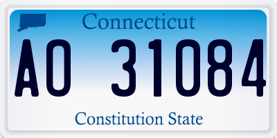 CT license plate AO31084