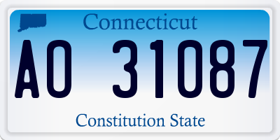 CT license plate AO31087
