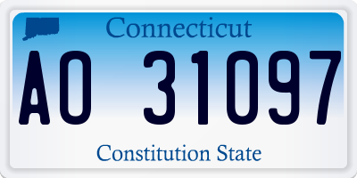 CT license plate AO31097
