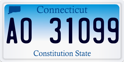 CT license plate AO31099