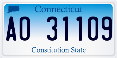 CT license plate AO31109