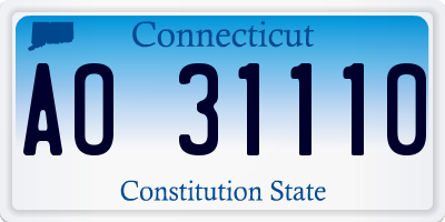 CT license plate AO31110