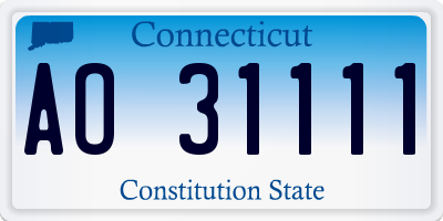 CT license plate AO31111