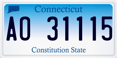 CT license plate AO31115