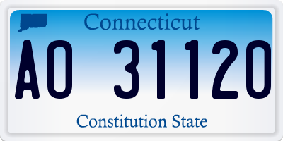 CT license plate AO31120