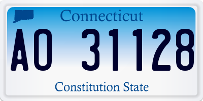 CT license plate AO31128