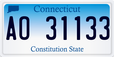 CT license plate AO31133