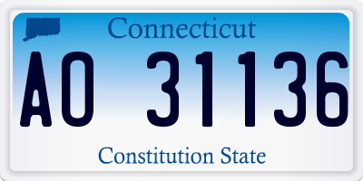 CT license plate AO31136