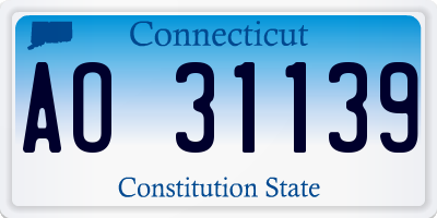 CT license plate AO31139