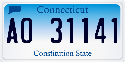 CT license plate AO31141