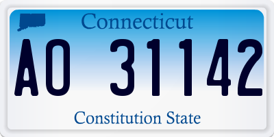 CT license plate AO31142