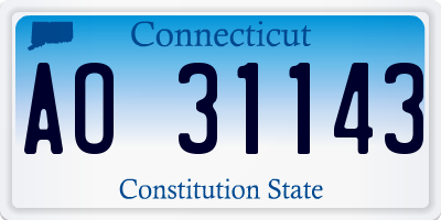 CT license plate AO31143