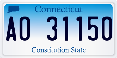 CT license plate AO31150