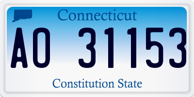 CT license plate AO31153